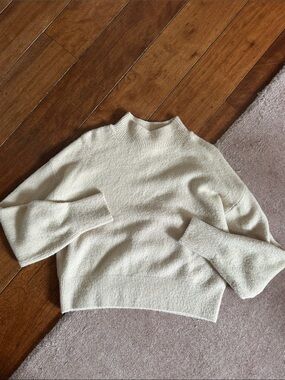& Other Stories Cream Mock Neck Sweater